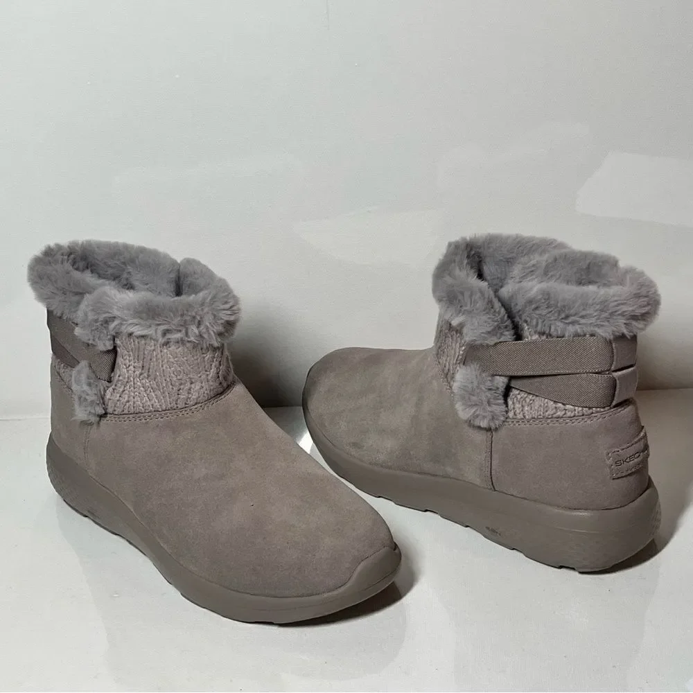 Skechers On-the-GO City Winter Gleam Water Repellent Suede Ankle Boots